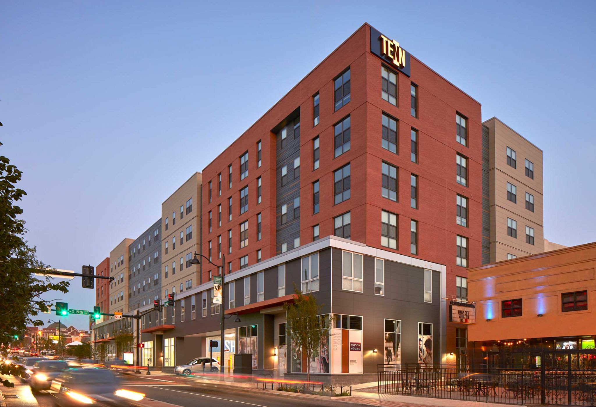 TENN student living apartments building in downtown Knoxville, TN